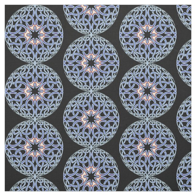 Blue Celtic Knot Mandala Muster Fabric Stoff (Muster)