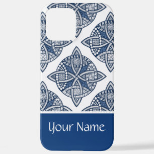 Blue Celtic Knoten Personalisiert mit Ihrem Namen iPhone 12 Pro Max Hülle