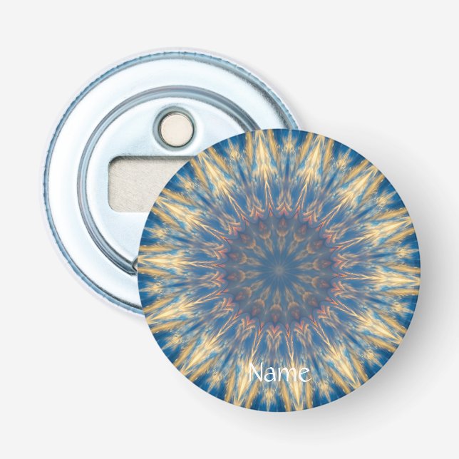 Blue Chakra Kaleidoskop Thunder_Cove Flaschenöffner (Vorderseite)