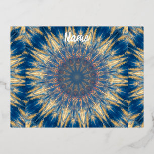 Blue Chakra Kaleidoskop Thunder_Cove Folien Feiertagspostkarte