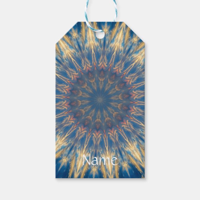 Blue Chakra Kaleidoskop Thunder_Cove Geschenkanhänger (Vorderseite)