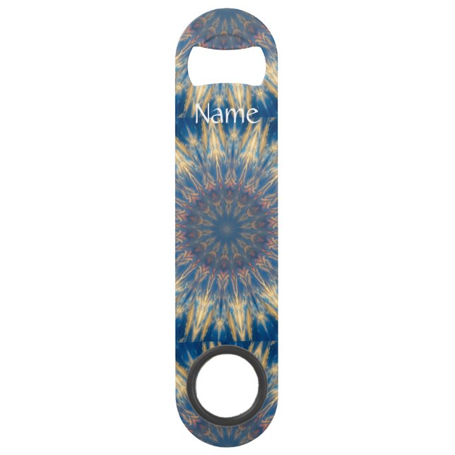 Blue Chakra Kaleidoskop Thunder_Cove Speed Flaschenöffner (Vorderseite)