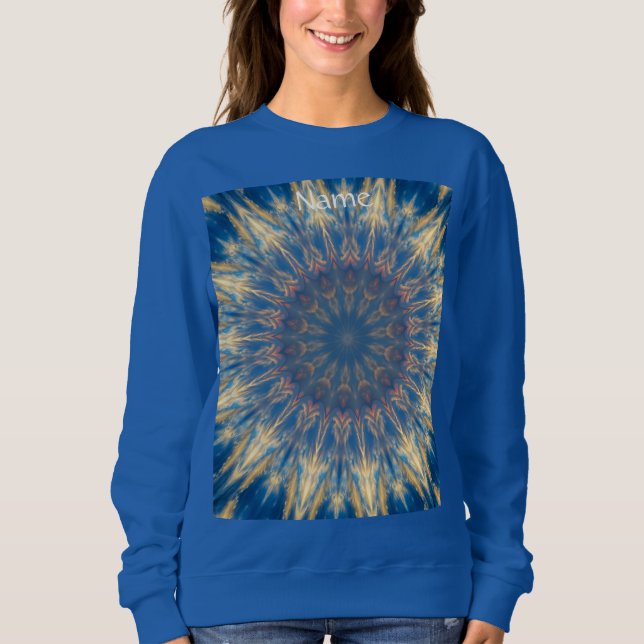 Blue Chakra Kaleidoskop Thunder_Cove Sweatshirt (Vorderseite)