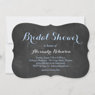 Blue Chalk Bridal Dusche Einladung