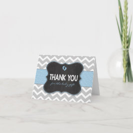 Blue Chalkboard Junge Dusche danke