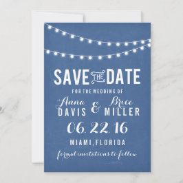 Blue Chalkboard Summer String Light Save the Date