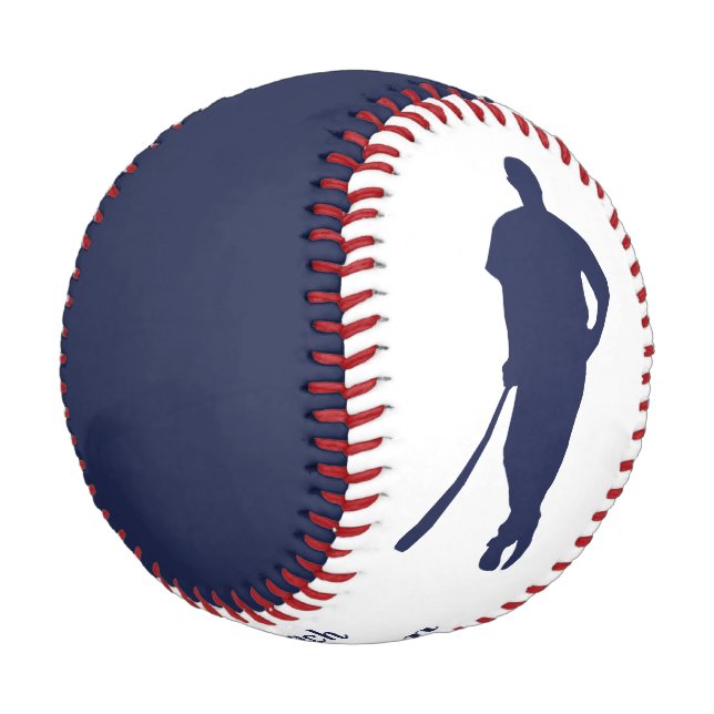 Blue Champion Coach Personalisiert Baseball (Schrägansicht)