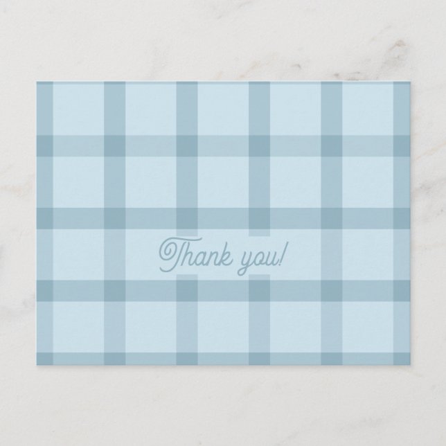 Blue Checked Card Postkarte (Vorderseite)
