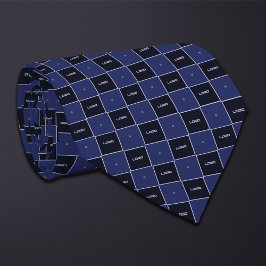 Blue Checkerboard Logo Pattern Krawatte