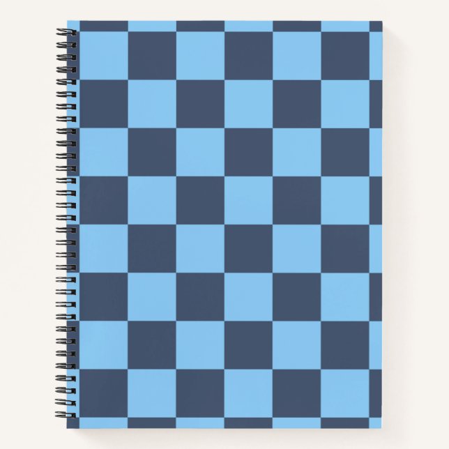 Blue Checkerboard Notizbuch (Vorderseite)