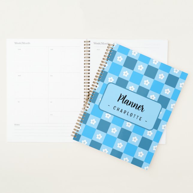 Blue Checkered Floral Planer (Anzeige)