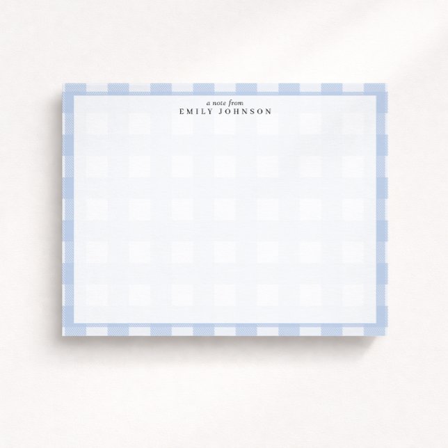 Blue Checkered Note Card Einladung (Von Creator hochgeladen)