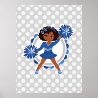 Blue Cheerleader African American - Niedlich Cheer