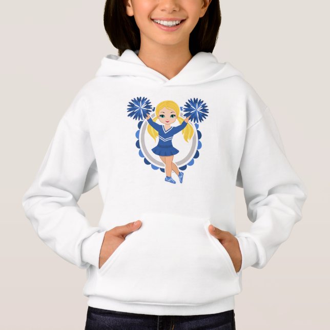Blue Cheerleader Blonde - Niedlich Cheer Hoodie (Vorderseite)