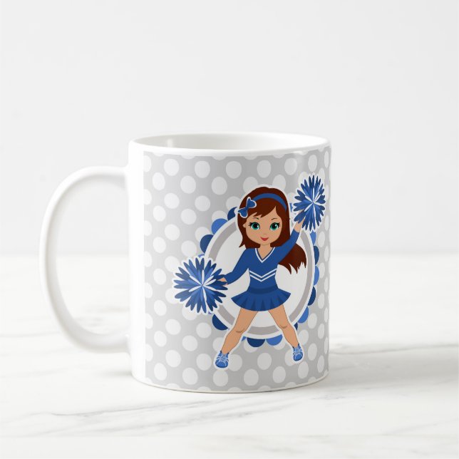 Blue Cheerleader Brünett - Niedlich Cheerleader Kaffeetasse (Links)