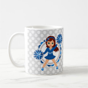 Blue Cheerleader Brunette - Cute Cheer Kaffeetasse