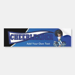 Blue Cheerleader Cheer Girl Autoaufkleber