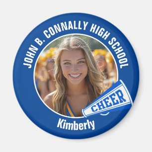 Blue Cheerleader Foto High School Spirit Cheerlead Magnet