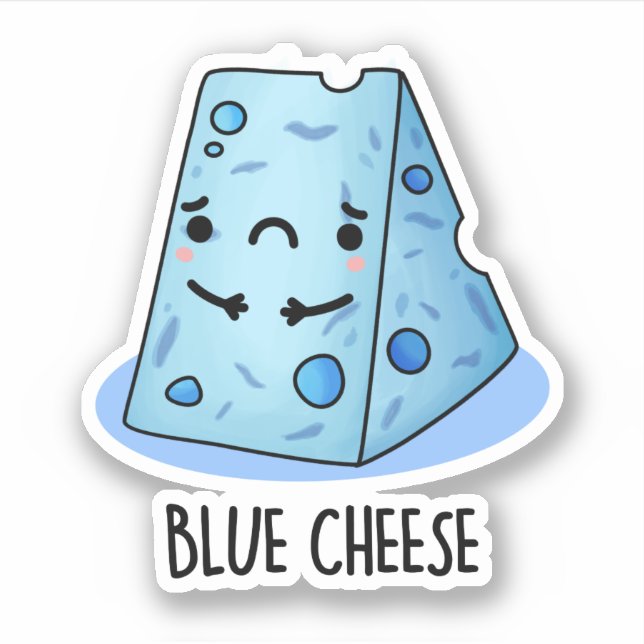 Blue Cheese Funny Sad Pun Aufkleber (Vorderseite)