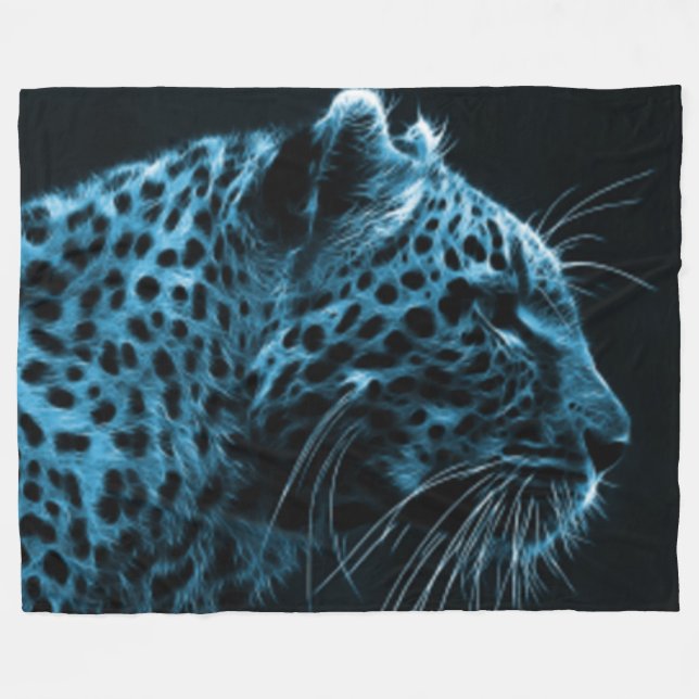 BLUE CHEETAH FLEECEDECKE (Vorderseite (Horizontal))