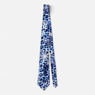 Blue Cheetah Glitzern Neck Tie Krawatte