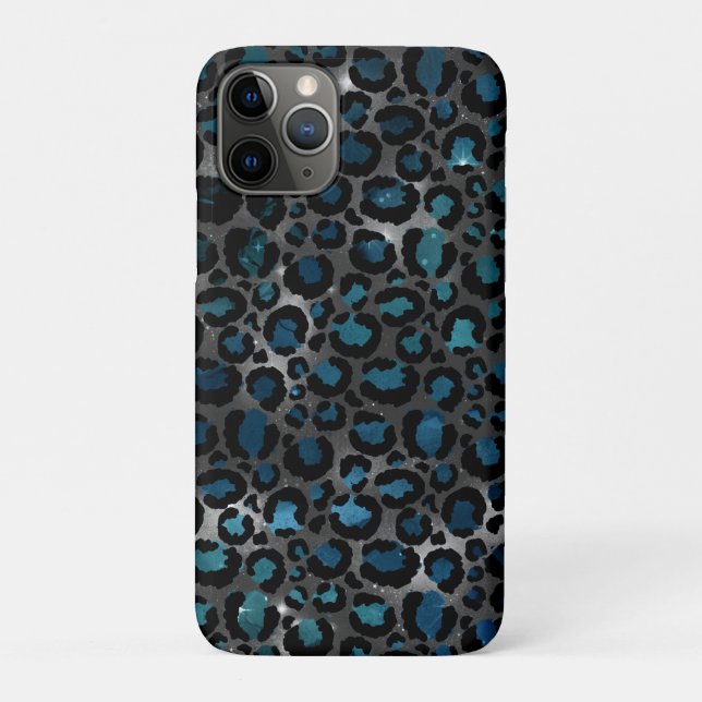 Blue Cheetah Spots Starry Night Space Astrologie Case-Mate iPhone Hülle (Rückseite)