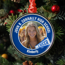 Blue Cheleader Foto Hochschule Weihnachten Ornament Aus Metall