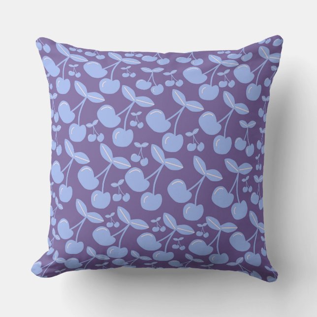 Blue Cherries Pillows Girl BedRoom Pillow Kissen (Vorderseite)