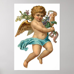 "Blue Cherub" Vintag Poster