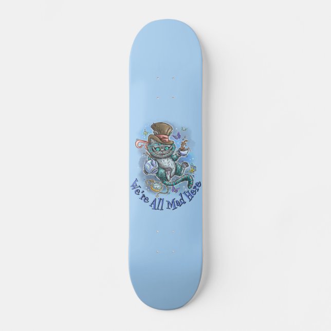 Blue Cheshire Cat Skateboard (Vorderseite)