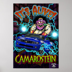 Blue Chevy Camaro SS Poster