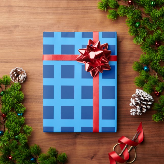 Blue Chex Geschenkpapier (Feiertagsgeschenk)