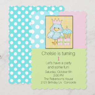 Blue Chic Babys Einladung zum ersten Geburtstag