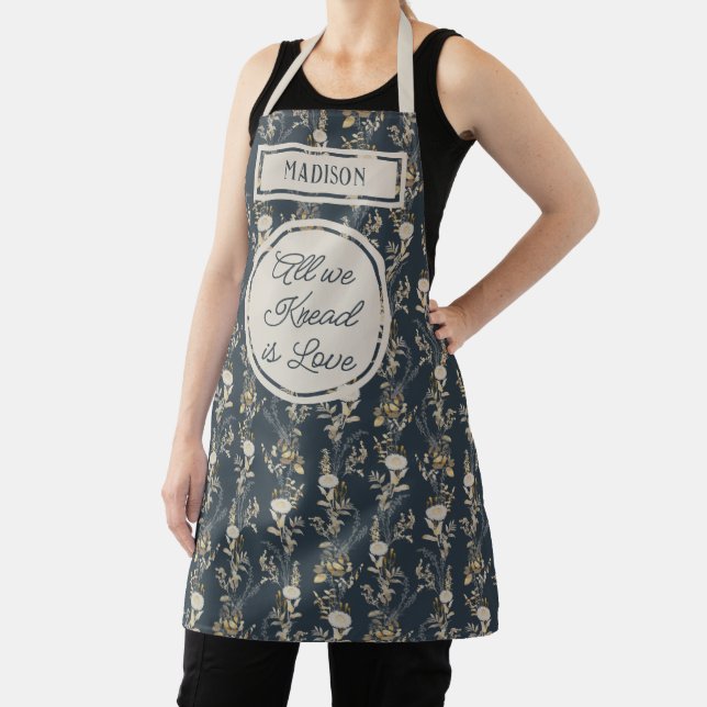 Blue & Chic Moderne Name Holiday Baking Schürze (InSitu)