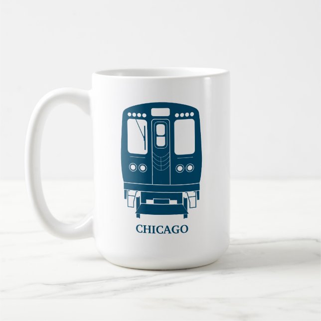Blue Chicago "L" Profil Kaffeetasse (Links)