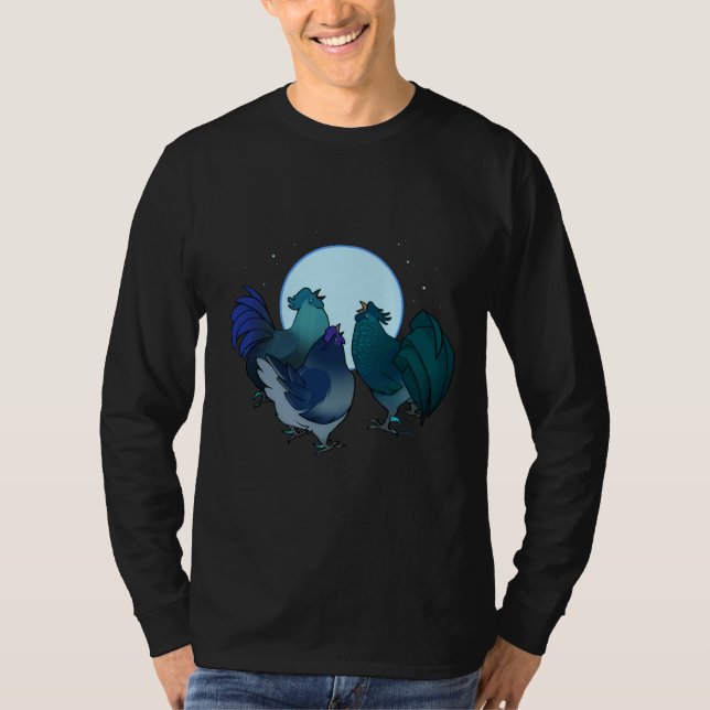Blue Chicken Moon T-Shirt (Vorderseite)