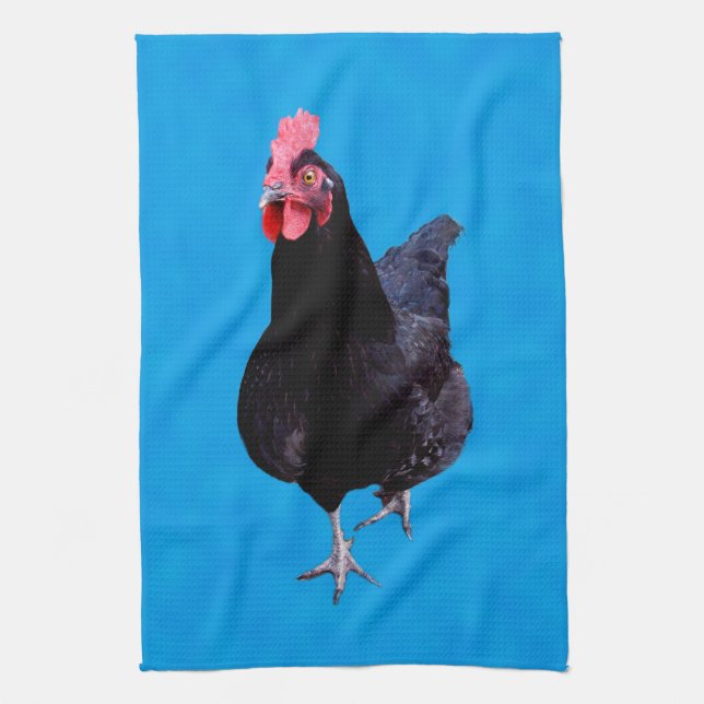 Blue Chicken Strut, Geschirrtuch (Vertikal)