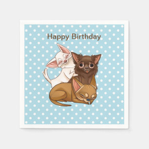 Blue Chihuahua Paper Napkins Serviette