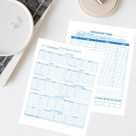 Blue Child Healthcare and Growth Tracker Seiten