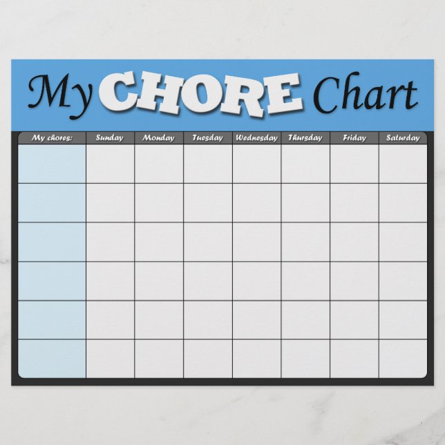 Blue Children's Chore Charts Flyer (Vorne)