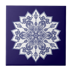 Blue China Mandela Fliese