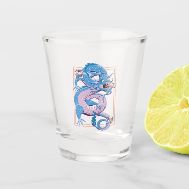 Blue Chinese Dragon Schnapsglas (Vorderseite)