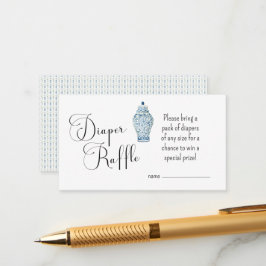 Blue Chinoisere Muster Diaper Raffekarte Begleitkarte