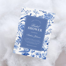 Blue Chinoiserie Asiatisches Vintages Brautparty