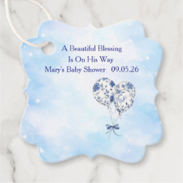 Blue Chinoiserie Baby Shower Favor Tags Geschenkanhänger
