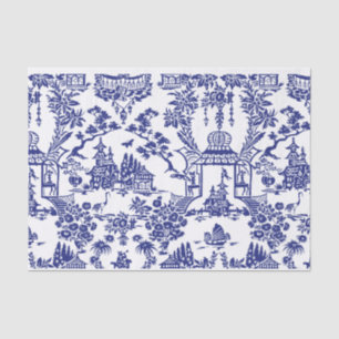 Blue Chinoiserie Blue Flow Decoupage Seidenpapier