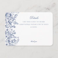 Blue Chinoiserie Blumendetails Card Einladung