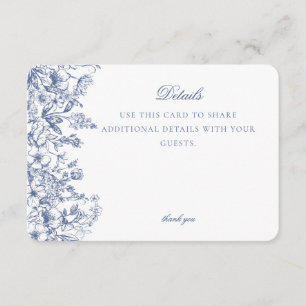 Blue Chinoiserie Blumendetails Card Einladung