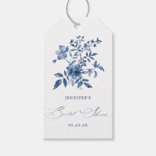Blue Chinoiserie Blumenstrauß Brautparty Geschenkanhänger