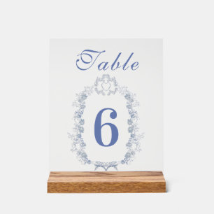 Blue Chinoiserie Botanische Hochzeit Acrylschild